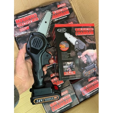 Портативная мини-цепная пила 24V с 2 аккумуляторами для сада  оптом-4