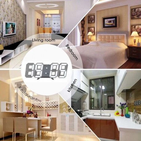 Настенные цифровые 3D LED часы, 23 см х 9,5 см  оптом-3