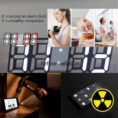 Настенные цифровые 3D LED часы, 23 см х 9,5 см  оптом-5