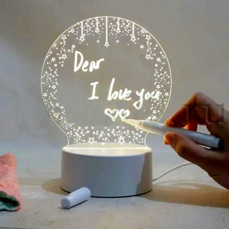 3D Ночник-Доска для заметок с подсветкой и маркером, круглый-2