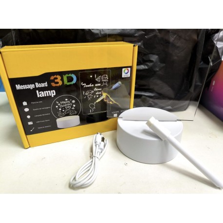 3D Ночник-Доска для заметок с подсветкой и маркером, прямоугольный-3