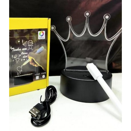 3D Ночник-Доска КОРОНА для заметок с светодиодной подсветкой и маркером  оптом-1