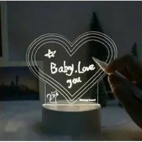 3D Ночник-Доска СЕРДЦЕ для заметок с светодиодной подсветкой и маркером  оптом-1