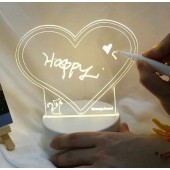 3D Ночник-Доска СЕРДЦЕ для заметок с светодиодной подсветкой и маркером  3D Ночник-Доска СЕРДЦЕ для заметок с светодиодной подсветкой и маркером