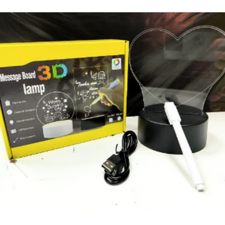 3D Ночник-Доска СЕРДЦЕ для заметок с светодиодной подсветкой и маркером  оптом-2