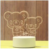 3D светильник Два Медведя  3D светильник Два Медведя