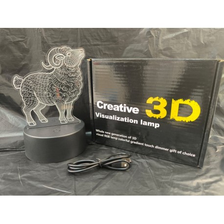 3D Светильник-иллюзия с гравировкой Баран оптом-4