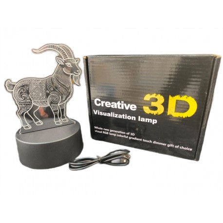 3D Светильник-иллюзия с гравировкой Козерог оптом-3