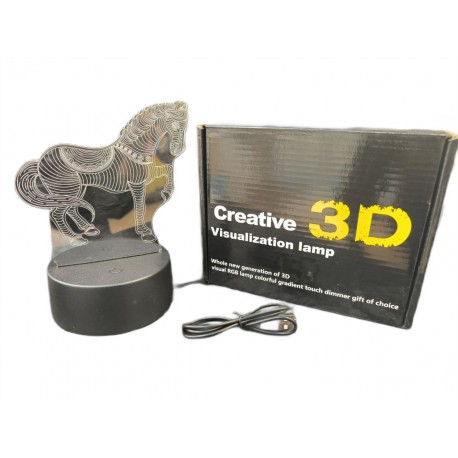 3D Светильник-иллюзия с гравировкой Лошадь оптом-3