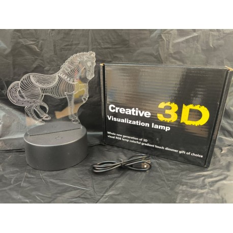 3D Светильник-иллюзия с гравировкой Лошадь оптом-4