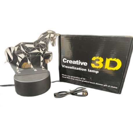 3D Светильник-иллюзия с гравировкой Лошадь. Ромбы оптом-2