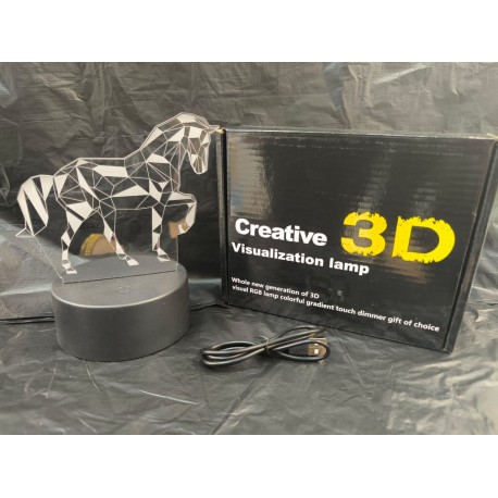 3D Светильник-иллюзия с гравировкой Лошадь. Ромбы оптом-4