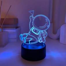 3D светильник Космонавт сидит с флажком