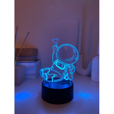 3D светильник Космонавт сидит с флажком  оптом-3