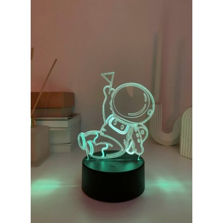 3D светильник Космонавт сидит с флажком  оптом-4