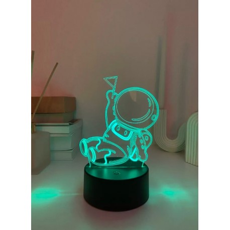 3D светильник Космонавт сидит с флажком  оптом-6