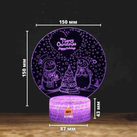 3D светильник Merry Christmas  оптом-6