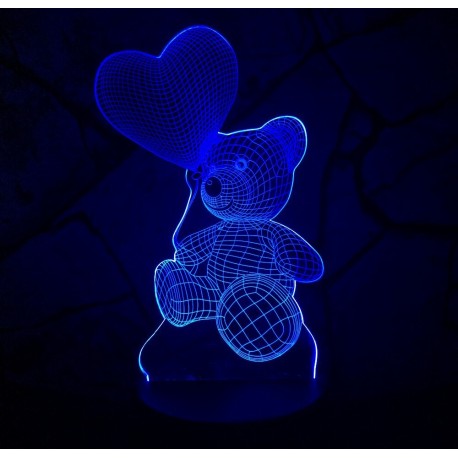 3D светильник Мишка с шариком в форме сердца  оптом-2