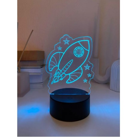3D светильник Ракета и звезды  оптом-2