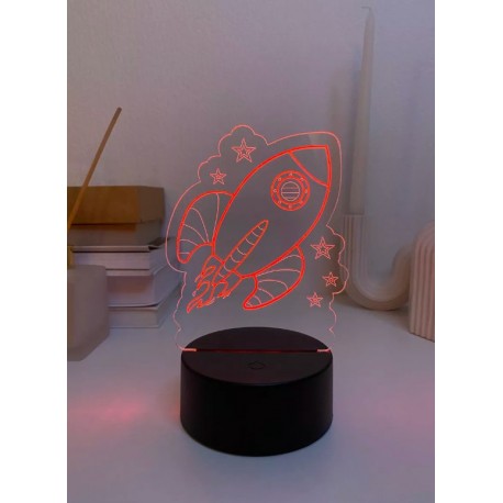 3D светильник Ракета и звезды  оптом-3