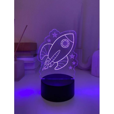 3D светильник Ракета и звезды  оптом-6