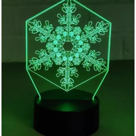 3D светильник Снежинка 7 цветов  оптом
