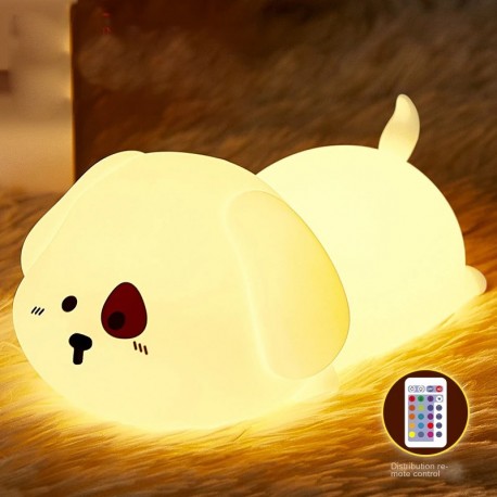 Детский силиконовый 3D ночник SILICONE PATLAMP ЩЕНОК с таймером и USB-зарядкой  оптом-9