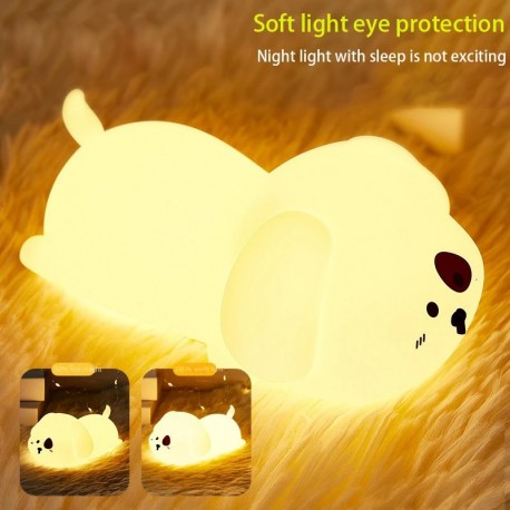 Детский силиконовый 3D ночник SILICONE PATLAMP ЩЕНОК с таймером и USB-зарядкой  оптом-10