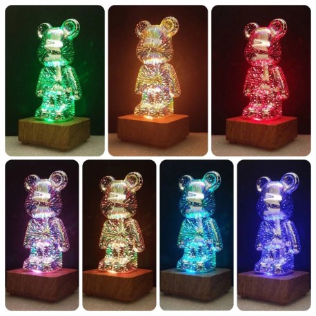 Светильник СИЯЮЩИЙ МИШКА Bearbrick декоративный светодиодный  оптом-2