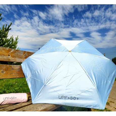 Карманный мини - зонт UV UPF 50+ полуавтомат, 2 сложения  оптом-5