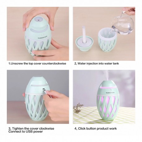 Автомобильный Увлажнитель Воздуха Olive Humidifier масляный диффузор LED холодный туман 320 мл  оптом-5