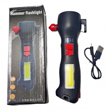 Аварийный фонарь-молоток 8 в 1 с 4 режимами работы  оптом