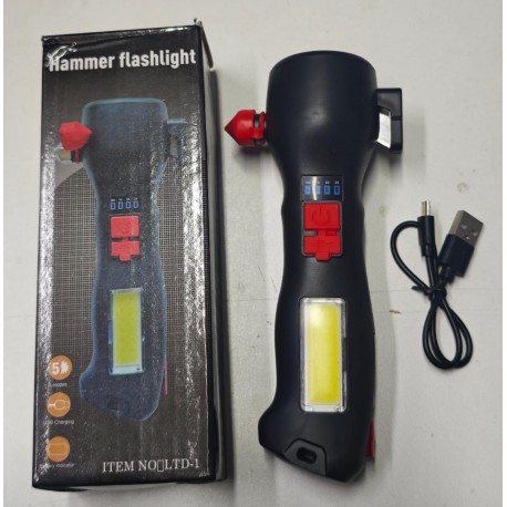 Аварийный фонарь-молоток 8 в 1 с 4 режимами работы  оптом-4