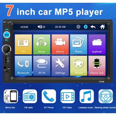 Автомобильная Магнитола 7012В с пультом 7дюймов 45Wх4 12V USB MP5 Rearview Camera  оптом-3