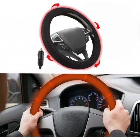 Чехол на руль с подогревом 12В, мягкий плюш, 38 см  оптом-2