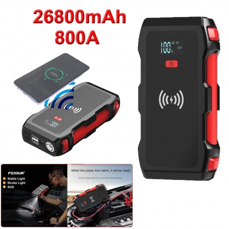 Пусковое зарядное устройство для автомобиля автостарт 69800 mAh с беспроводной зарядкой  оптом-1