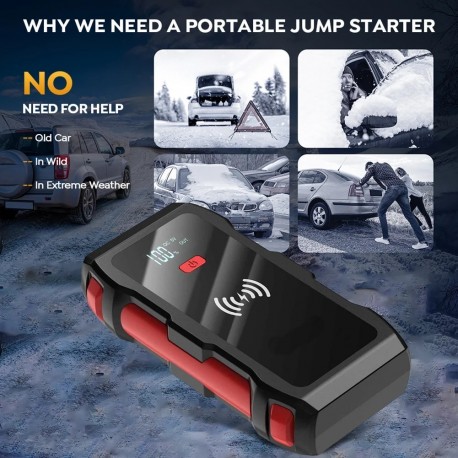 Пусковое зарядное устройство для автомобиля автостарт 69800 mAh с беспроводной зарядкой  оптом-7