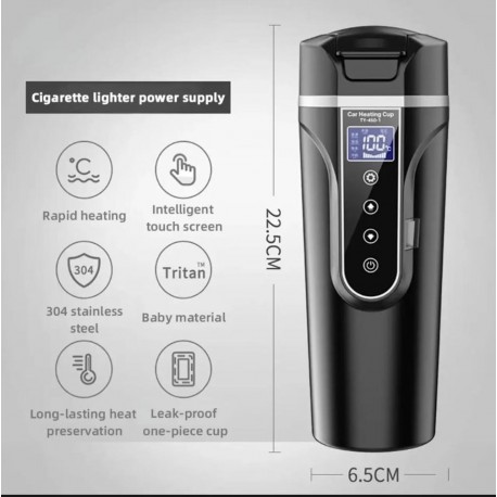 Электрический чайник-кружка 12 В/24 В, с сенсорным экраном, 450 мл-6