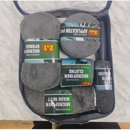 Набор губок  9 в 1 из микрофибры 9PC CAR WASH KIT для мойки и сушки автомобиля-4