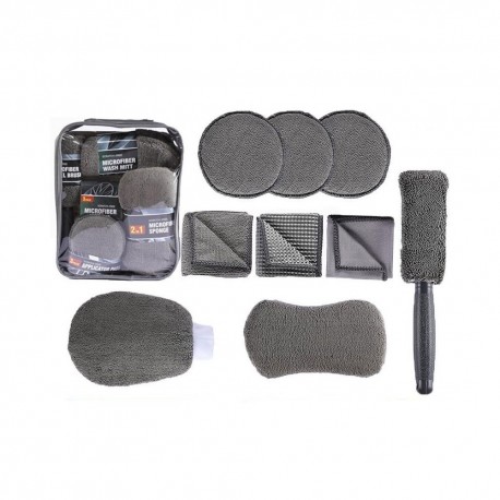Набор губок  9 в 1 из микрофибры 9PC CAR WASH KIT для мойки и сушки автомобиля