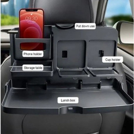 Автомобильный столик-поднос 35 x 21 x 3,5 см с подстаканником на подголовник-2