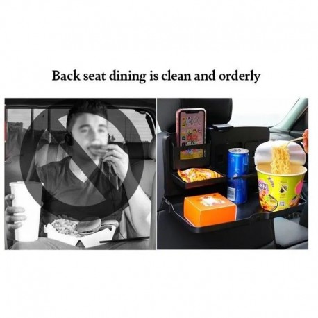 Автомобильный столик-поднос 35 x 21 x 3,5 см с подстаканником на подголовник-4