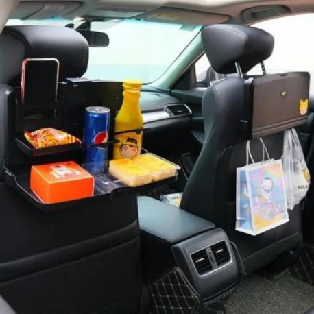 Автомобильный столик-поднос 35 x 21 x 3,5 см с подстаканником на подголовник-9