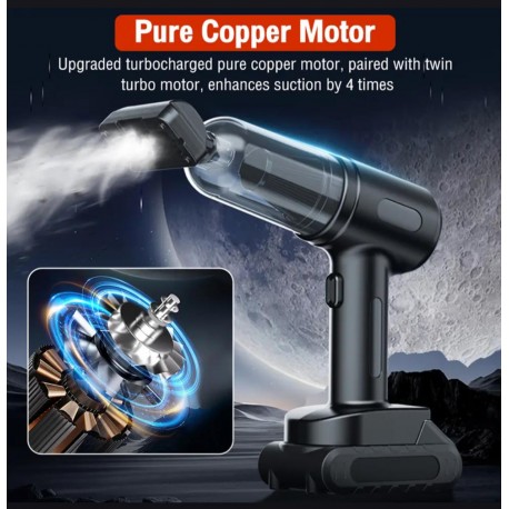 Автомобильный пылесос MD-16 4300Pa с 4 насадками и съемным аккумулятором  оптом-3