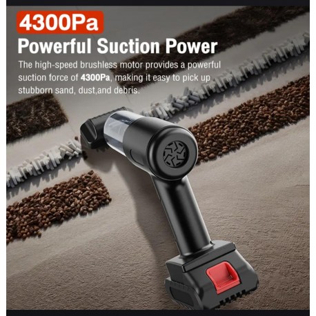 Автомобильный пылесос MD-16 4300Pa с 4 насадками и съемным аккумулятором  оптом-5