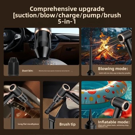 Портативный ручной беспроводной пылесос 5 в 1 XCQ-02 для автомобиля-4