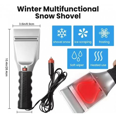 Обогреваемый скребок MyPads 12В для автомобиля от льда-5