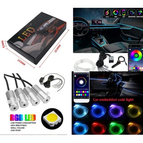 Светодиодный атмосферный автомобильный светильник 4 в 1 RGB  оптом-2