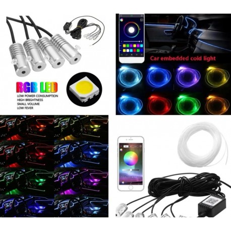 Светодиодный атмосферный автомобильный светильник 4 в 1 RGB  оптом-3