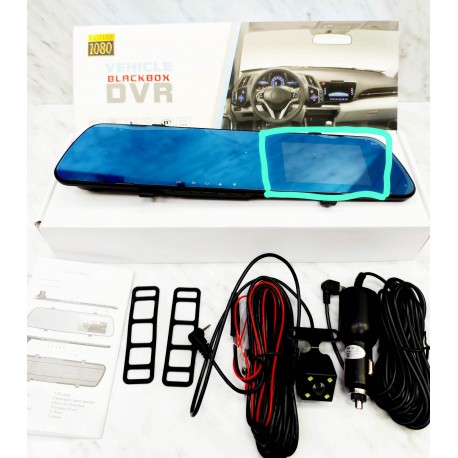 Автомобильное зеркало видеорегистратор с 2 камерами, с LCD дисплеем  оптом-5